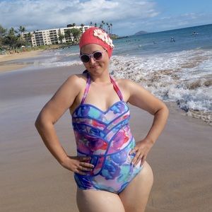 ModCloth vintage-style watercolor bathing suit